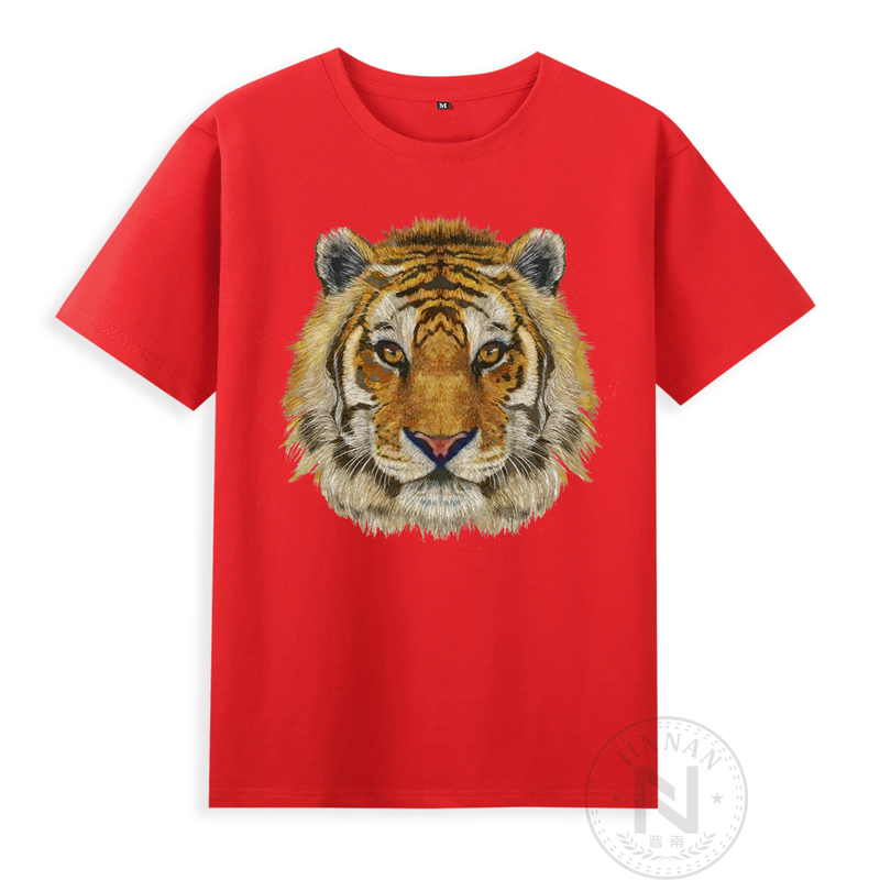2022 New Year Year of the Tiger Tiger Head Short-Sleeved T-Shirt Clothing Available in Children's Sizes and Parent-Child Matching Outfits