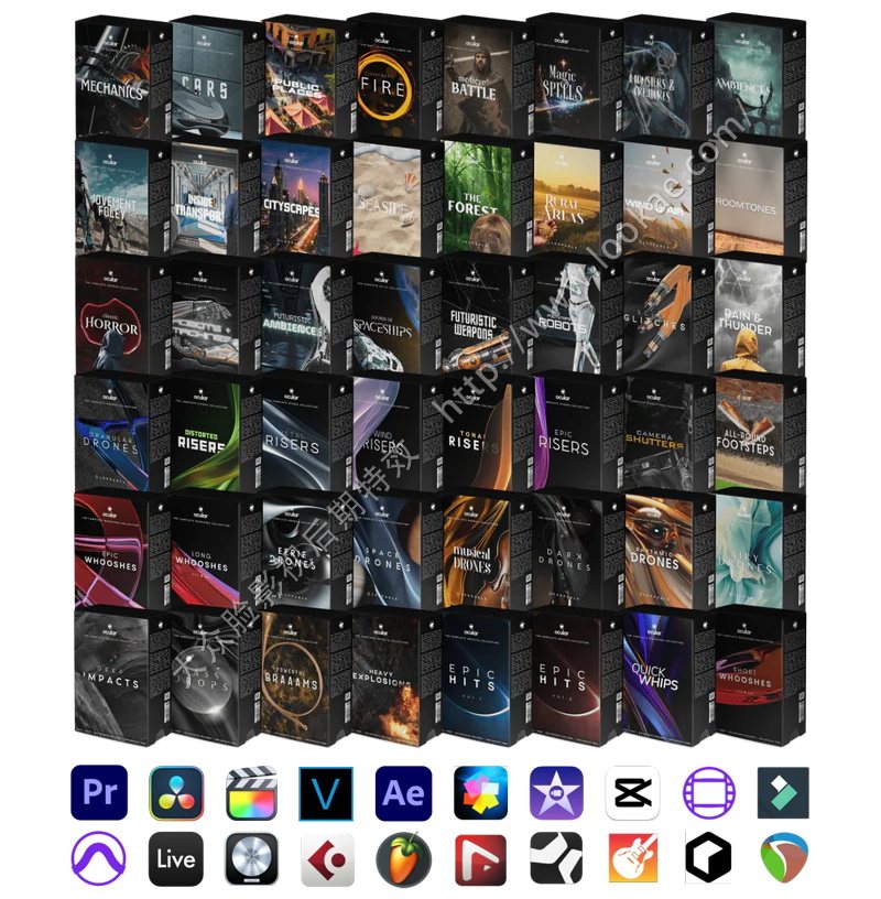 52套4113个电影大片游戏博客视频制作环境氛围超级音效合集库