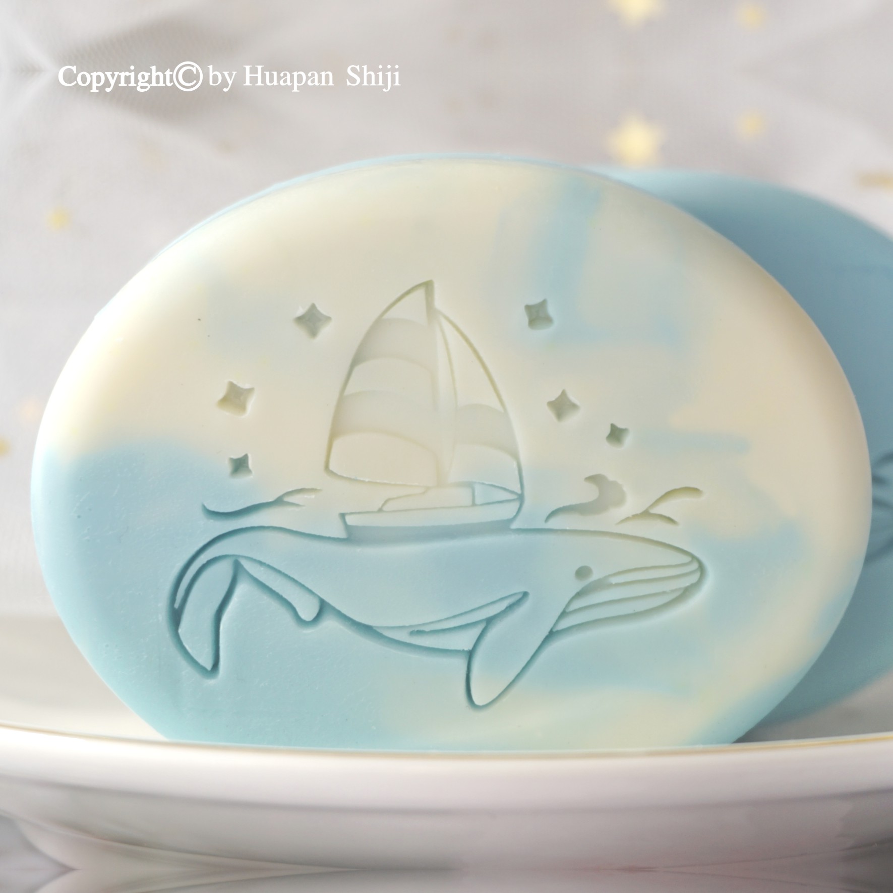 (HP2047) 5x4 DOLPHIN SAILING YACHT FINE ACRYLIC SOAP
