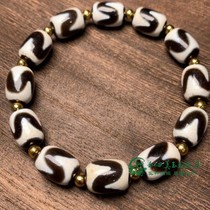 Natural Tibetan weathered agate Dalo double tiger teeth Dzi beads bracelet for women and men agate jade bracelet