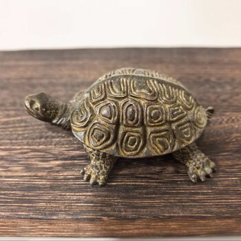 Antique alloy imitation copper turtle ornaments opening gift
