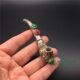 Old silver inlaid Malay jade cigarette pouch antique miscellaneous items