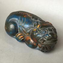 Ancient Play Miscellaneous Collections Antique Crafts Turquois Stones Hand Carved leopard Pendulum Pieces of Soowork Great Leopard Sculptures