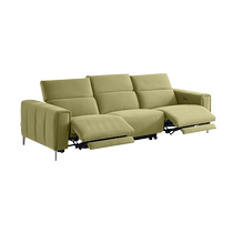 Chivas First Class Puff Velvet Fabric Retro Style Tofu Block Piano Keys Green Straight Three-Seater 50907