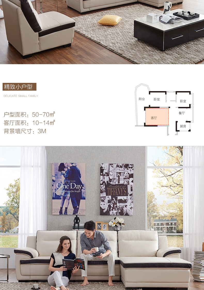 Chúc mừng sofa phòng khách đô thị sofa hiện đại kích thước căn hộ nhỏ gọn da đầu lớp da 1082 - Ghế sô pha ghế sofa cao cấp
