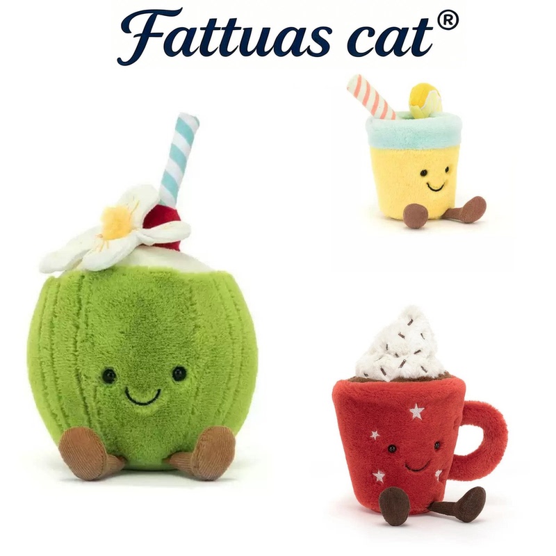 Fattuas Cat Lemon Soda Coconut Hot Chocolate Milk Tea Plush Toy Comfort Doll Gift Fattuas Cat Lemon Soda Coconut Hot Chocolate Milk Tea Plush Toy Comfort Doll Gift