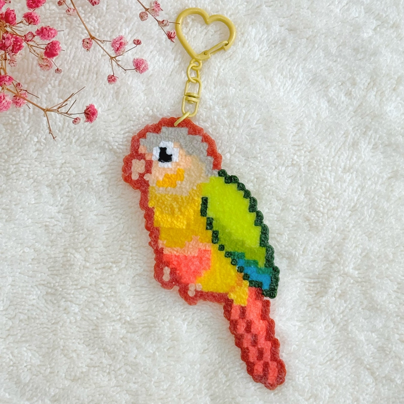 Finished Bead Art Pineapple Sun Parrot Bead Art Pendant Keychain Gift