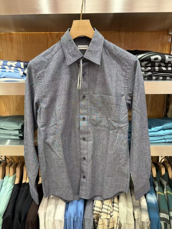 Burberry Long-Sleeved Pointed Collar Single-Breasted Shirt Burberry Men's Shirt 81215701