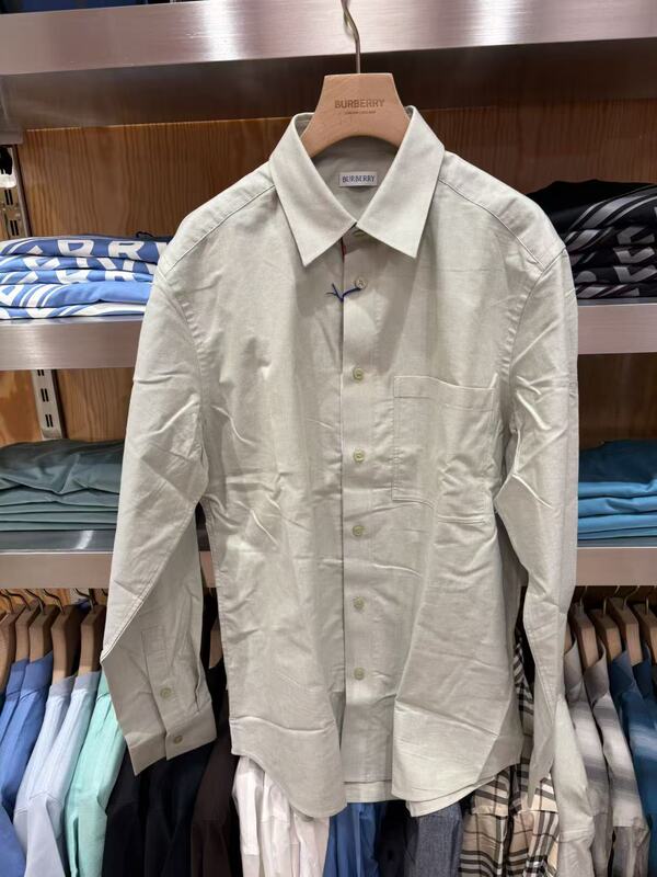 Burberry Pointed Collar Single-Breasted Long-Sleeve Shirt Burberry Men's Shirt 81221621