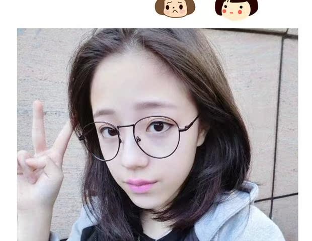 Hàn Quốc khung kim loại Harajuku khung kính cận thị nam và nữ mô hình siêu nhẹ retro văn học tròn khung kính mỏng khung phẳng kính giả cận