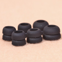 Double-layer black earplug covers in-ear earphone silicone covers soft earphone silicone covers metal ear shell silicone covers