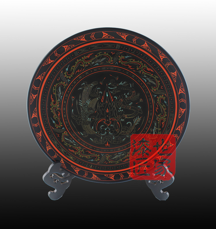 Fuzhou Detire Lacquered Ware Bounty of Fuzhou Sanbao Featured Handicraft Painted Dragon Fengtu