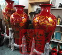 Authentic traditional linen embryo Fuzhou born lacquerware vase opened) housewarming gift 2 M landing vase