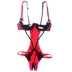 Pháp gợi cảm chăm sóc ngực đồ lót ba điểm rò rỉ mở ra khi sở thích màu đỏ năm nay của cơ thể định hình jumpsuit nữ
