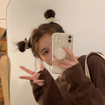 Milk tea wind bow Hairband head rope bangs hairclip hair card headwear leather band women tie head 2021 new hair accessories