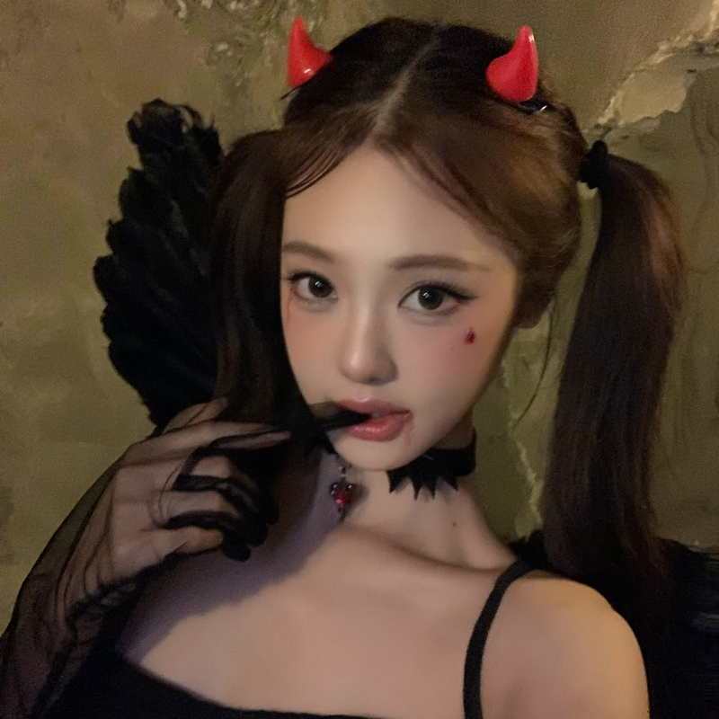 Halloween Classic Red Little Devil Hairpin for Women Cosplay Costume Queue Photo Props Decoration Hair Accessories Headdress