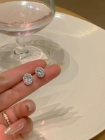 Большой флеш -бриллиант 925 тремелла ушной иглы одна пара