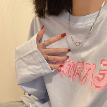 Early autumn Joker bear necklace female niche design sense advanced choker sweater chain personality niche hip hop accessories