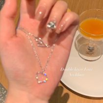 Double love necklace female summer light luxury niche design sense choker 2021 new all-around neck chain accessories