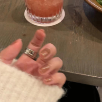 Small crowddesign advanced sense wide edge forefinger ring female 2021 new ins Chains fashion personality 100 hitch ring