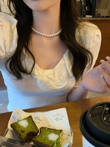 Жемчужное ожерелье Ни Ни 𫔀Женская легкая роскошная нишевая цепочка на ключицы, новинка 2025 года, элитная цепочка на шею в популярном стиле 𫔀Su Lian