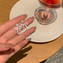 Gentle sweet girl bow stud earrings female earrings earrings 2021 New Tide light luxury temperament earrings