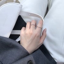 Opening adjustable ring Female niche design sense wave pattern simple student wild two-piece index ring J106