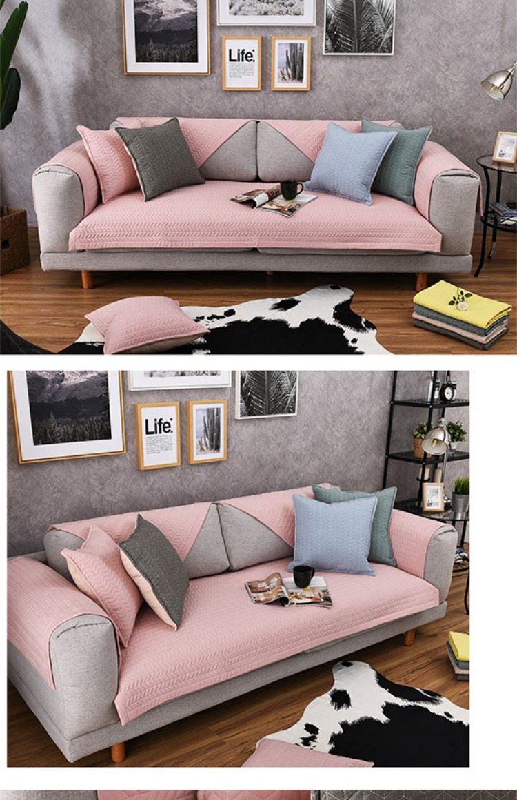 Sofa đệm đơn giản hiện đại vải cotton chống trượt Đệm kết hợp Bắc Âu bao gồm tất cả bốn mùa phổ quát sofa bìa khăn - Ghế đệm / đệm Sofa ghế nệm ngồi