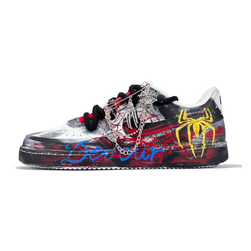 Nike Custom Sneakers for Men and Women, Youth Gothic Style Graffiti Rock Trendy Sneakers, Spider Couple Style Casual Shoes