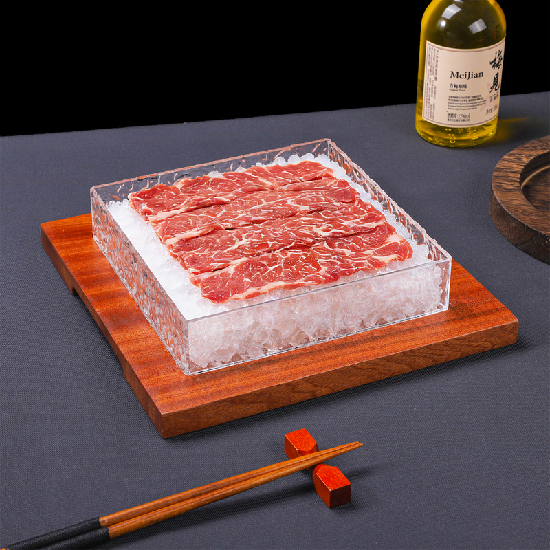 Hot Pot Restaurant Shabu-Shabu Beef Roll Plate, Trendy Acrylic Hand-Cut Fresh Beef and Lamb Plate, Old Beijing Shabu-Shabu Plate, Chinese Style
