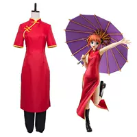 Nhật Bản anime bạc linh hồn cosplay trang phục nữ Kagura kungfu trang phục Kagura cheongsam Tang phù hợp với Kagura trò chơi phù hợp - Cosplay đồ cosplay kimetsu yaiba