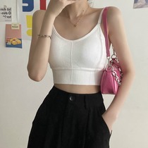 Spice girl beauty back sling underwear women Spring and Autumn vest against light white wrap chest gathered chest outside wearing summer