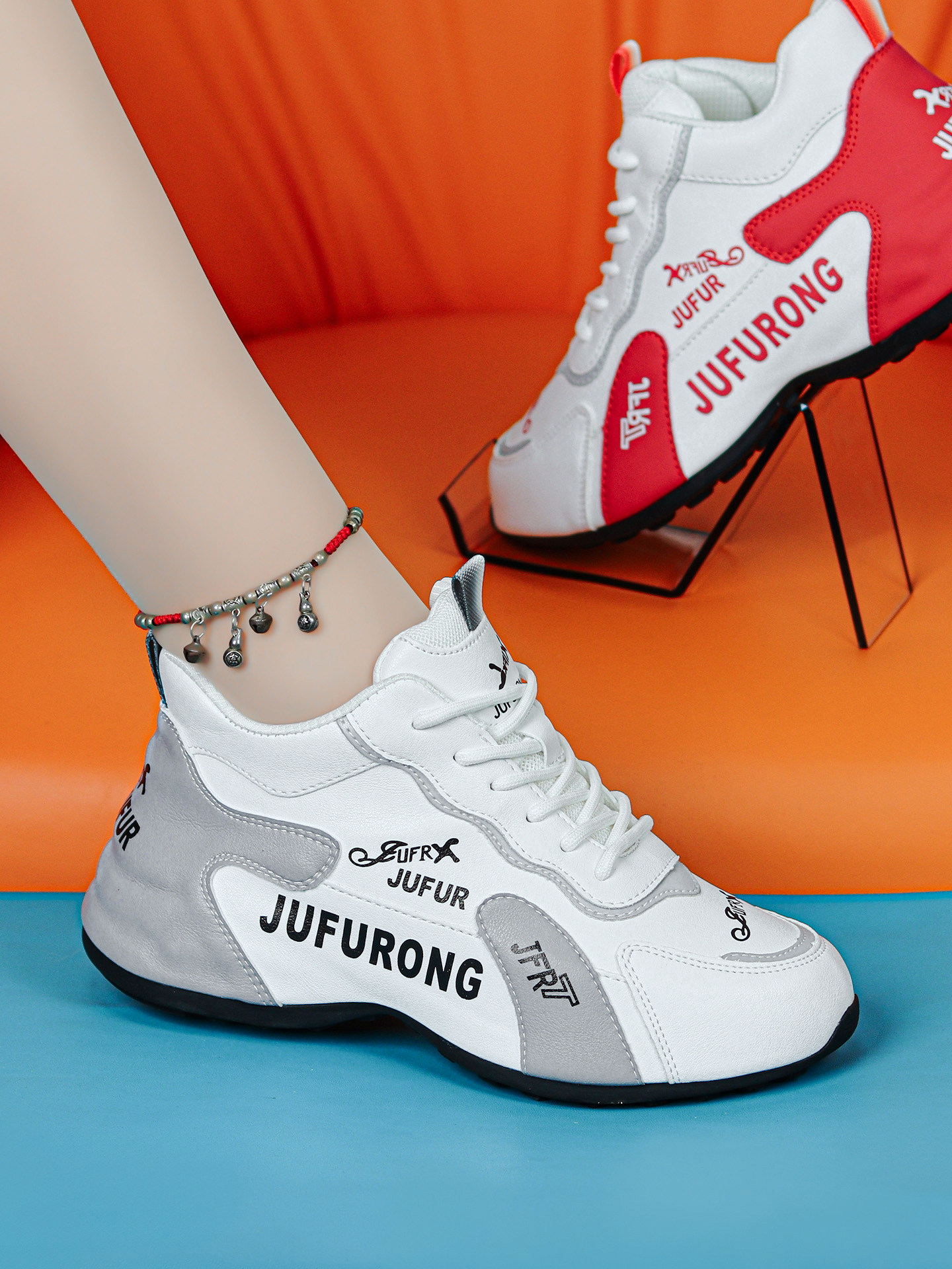 Genuine Leather Thick-Soled Dad Shoes 2025 Autumn New Fashion Versatile Sports Casual Shoes Women's Internet Celebrity Hot-Selling Running Shoes