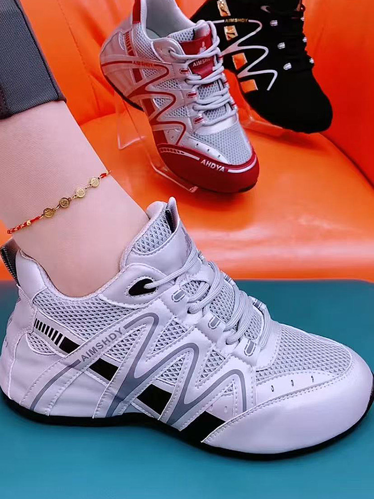 Genuine Leather Versatile Fashion Casual Shoes 2025 New Mesh Breathable Dad Shoes Women's Shoes Soft Sole Versatile Travel Shoes