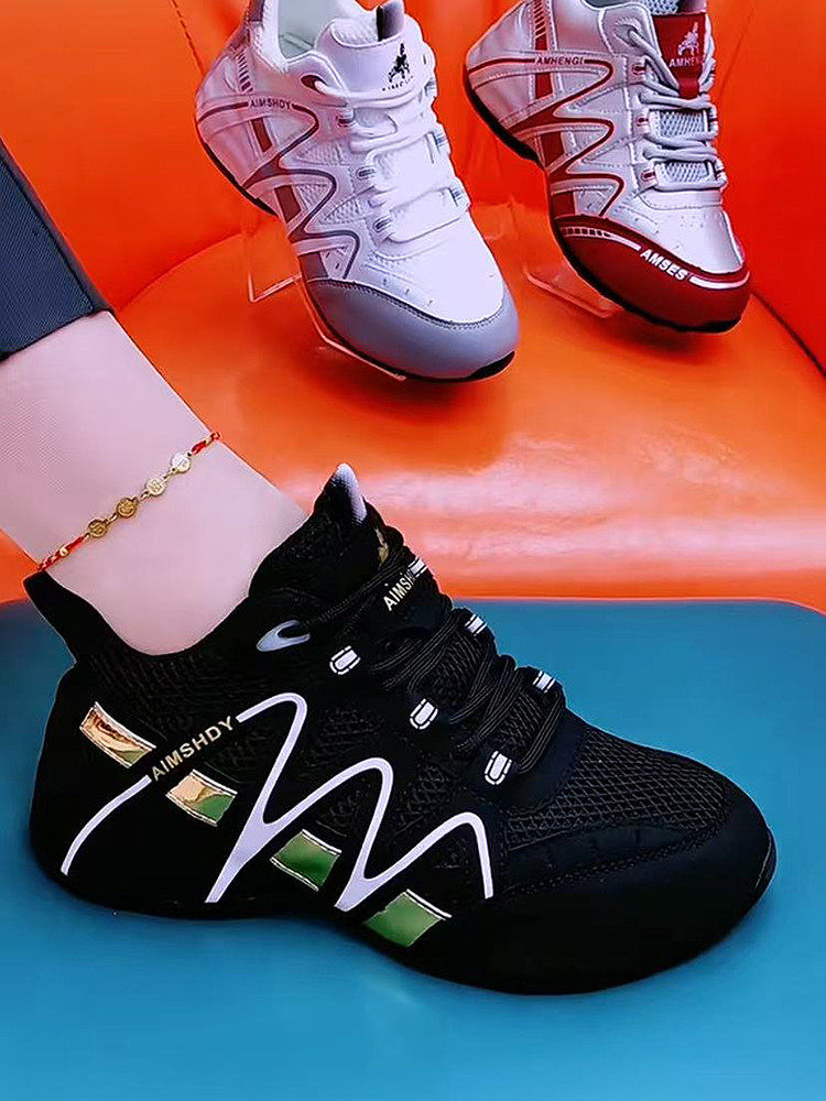 Genuine Leather Versatile Fashion Casual Shoes 2025 New Mesh Breathable Dad Shoes Women's Shoes Soft Sole Versatile Travel Shoes