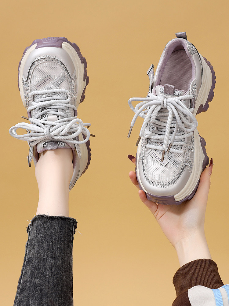 Thick-Soled Dad Shoes 2025 Winter Fleece-Lined Warm Comfortable Versatile Soft Sole Soft Surface Trendy Popular Sports Casual Shoes