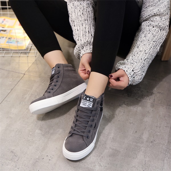 Mùa đông cộng với nhung ấm giày cotton nữ giày sinh viên ngắn giày hoang dã giày vải giày bình thường giày cao bằng phẳng giầy oxford nữ