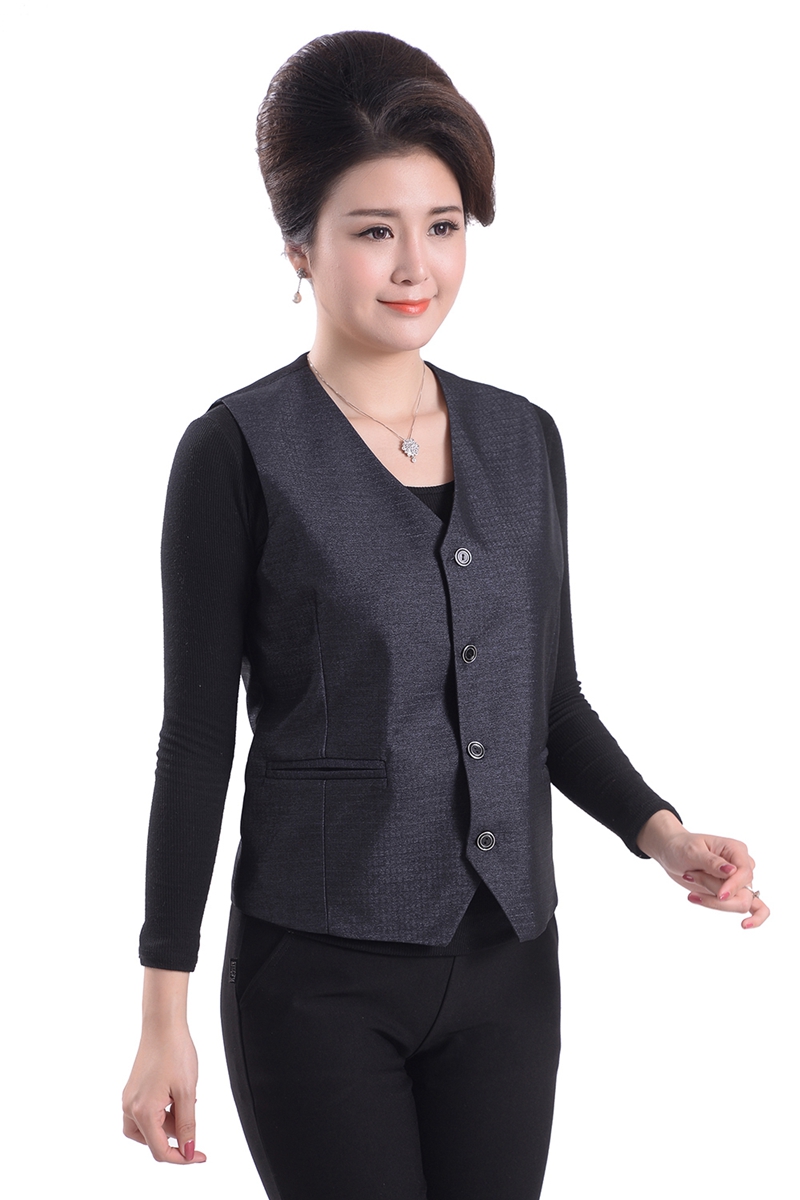 Người trung niên và người già mùa xuân và mùa thu không tay của phụ nữ áo vest ngắn mẹ áo vest mỏng vest nữ mặc vest mùa hè áo kiểu nữ trung niên