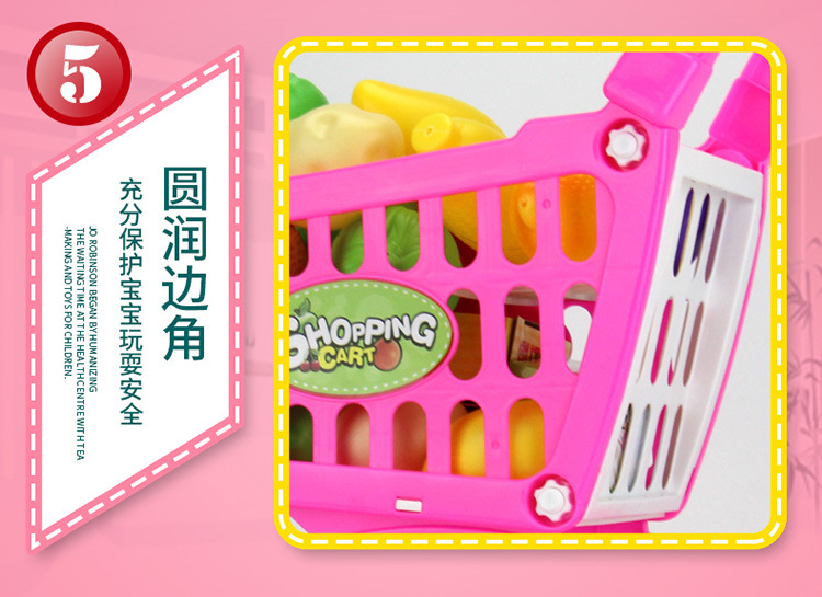 Trẻ em xe đẩy đồ chơi xe đẩy em bé chơi nhà câu đố siêu thị mini mua sắm đồ chơi nam và nữ đồ chơi điều khiển từ xa