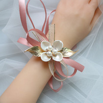 Original Simple Mori Wrist Flower Champagne Leaf Bride Bridesmaid Sisters Group Fresh Performance Handmade Flowers