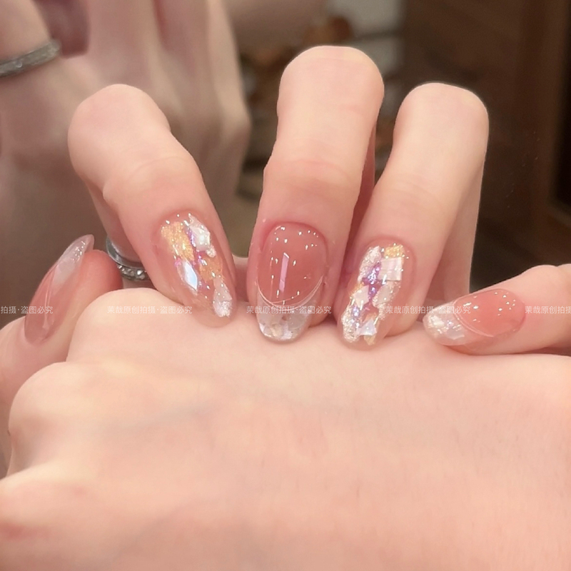 Mo Zai Original【Qingshuang Zhimeng】Wearable Nails 2026 Pure Handmade Nail Pieces Nude Pink Iridescent Mother-Of-Pearl S1491 Mo Zai Original【Qingshuang Zhimeng】Wearable Nails 2026 Pure Handmade Nail Pieces Nude Pink Iridescent Mother-Of-Pearl S1491
