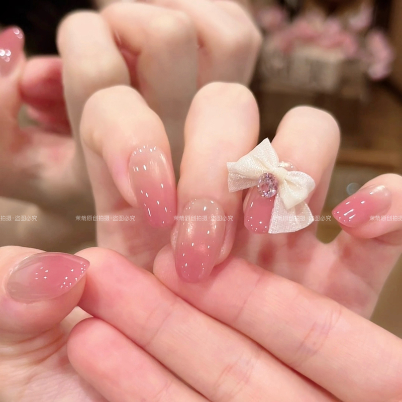 Mo Zai Original【Sweetheart Butterfly/12 Designs】Wearable Nails 2026 Purely Handmade Nail Pieces for a Whitening Effect and Sweet Look T1451