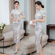 New 2020 young cheongsam long girl elegant Chinese style temperament slim walk show daily jumpsuit