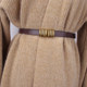 焦糖色真皮可调节腰带女士装饰配大衣裙子2025新款时尚高级感皮带