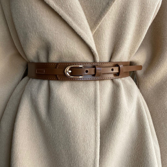 Genuine Leather Belt for Women, Decorative Dress Belt, Fashion Waist Accessory for Suits, Wide Waistband for Sweaters and Trench Coats