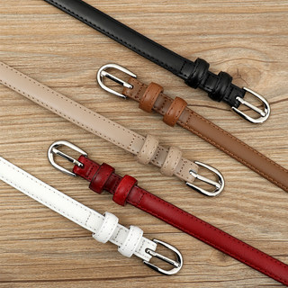 Black Genuine Leather Women's Belt for Jeans 2025 New Style High-End Thin Belt Women's Fashion Versatile Trendy