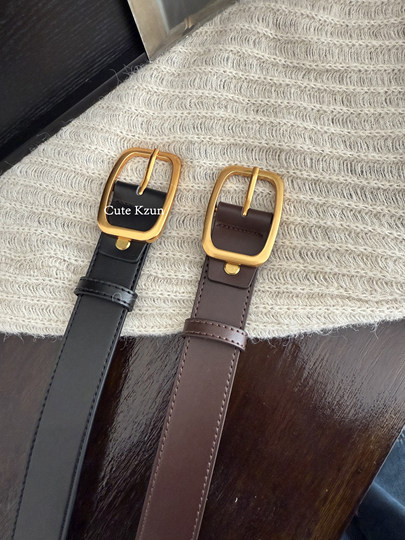 Brown Genuine Leather Women's Belt for Jeans, 2026 New Style, High-End Belt for Women, Versatile Belt