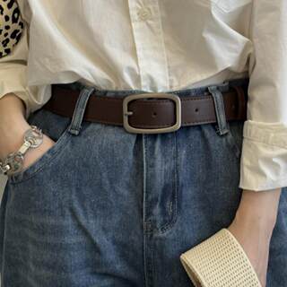 Black Genuine Leather Women's Belt, 2025 New Style, Suitable for Jeans, High-End Feel, Decorative Belt for Women, Versatile