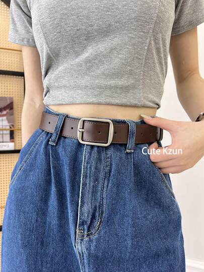 Brown Women's Belt, 2025 New Model, Suitable for Jeans, High-End Style, Decorative Belt for Women, Versatile