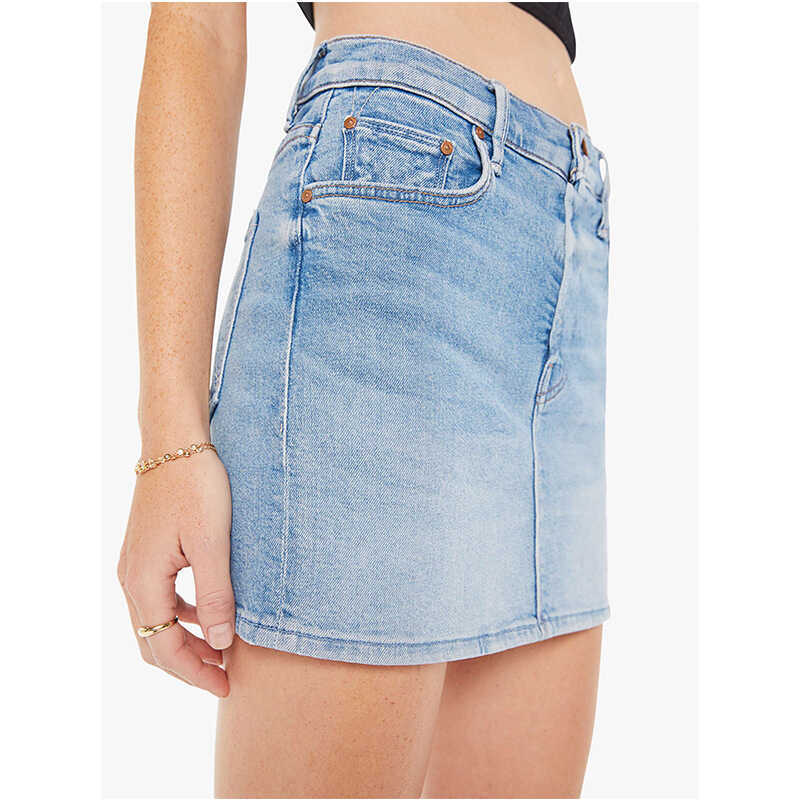Mother Blue Denim Short Skirt Women's Mini Skirt Summer